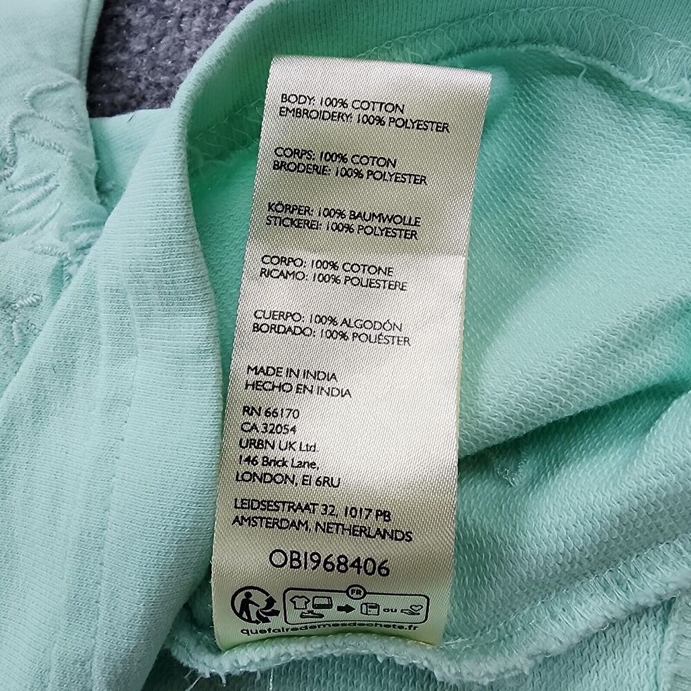Anthropologie Sweatshirt Womens XS Green Floral Embroidered Lace Cropped Box Top - Picture 15 of 16